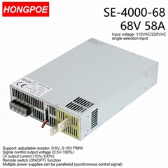 4000W 72V Power Supply 0-72V Adjustable Power 0-5V analog signal 110/220VAC