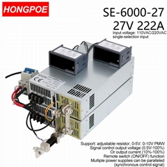 6000W 27V Power Supply 0-27V Adjustable Power 0-5V analog signal 110/220VAC