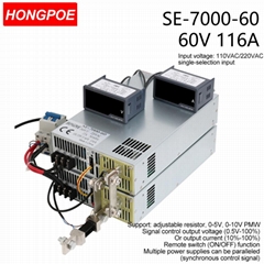 7000W 60V Power Supply 0-60V Adjustable Power 0-5V analog signal 110/220VAC