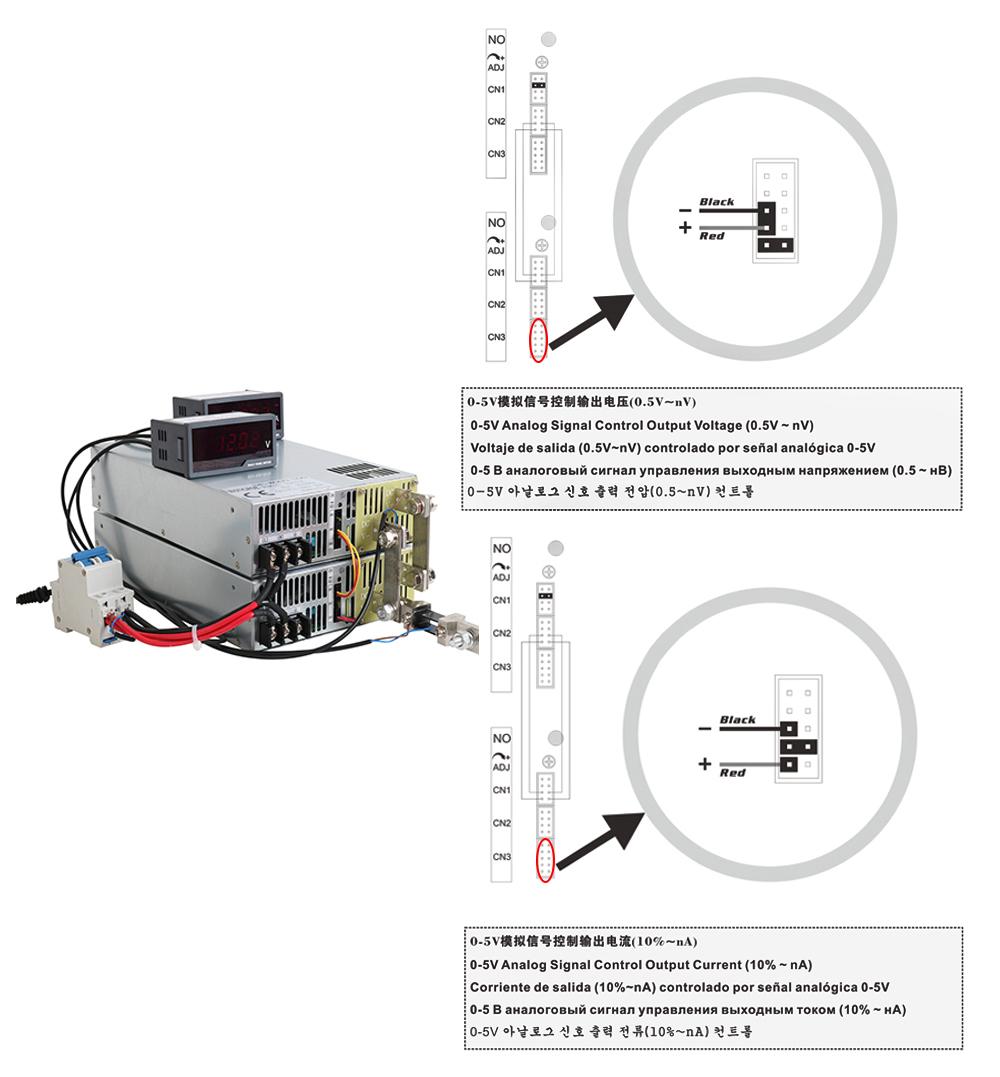 2500W68V直流电源0-68V可调0-5V模拟控制输出电压/电流 2