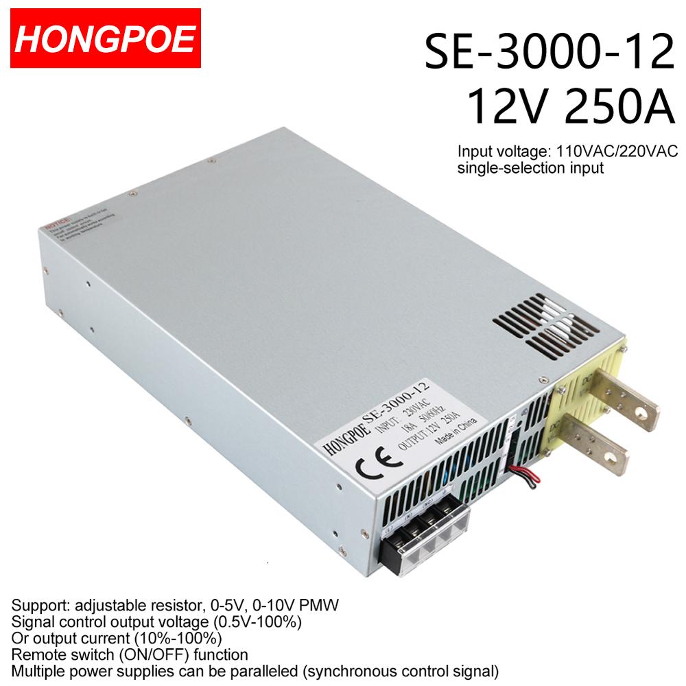 3000W12V直流电源0-12V可调0-5V模拟控制输出电压/电流