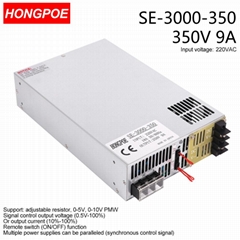 3000W350VDC Power Supply 0-350V Adjustable Power 0-5V Analog Control output