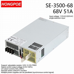 3500W68VDC Power Supply 0-68V Adjustable Power 0-5V Analog Control output