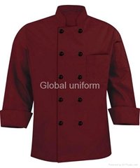 M121 酒紅色廚師服