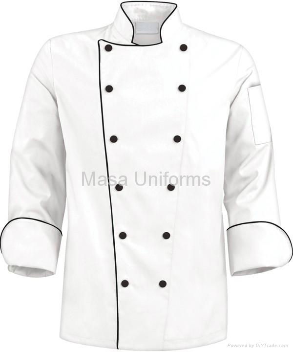 Traditional Chef Coat with Black Trim,chefs wear/chefs clothes/chef uniform