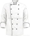 Traditional Chef Coat with Black Trim