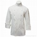 Traditional white Long sleeve Chef Coat with Plush buttons,chef wear