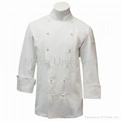 M100 白色经典长袖厨师服
