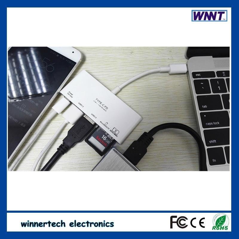 Ultra-mini TYPE-C USB3.0 hub card reader and power delivery 1