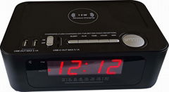 ALARM CLOCK RADIO WITH WIRELESS CHARGE