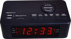 ALARM CLOCK RADIO WITH USB CHARGING