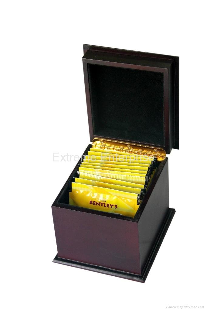 Mini Black Wooden Tea Gift Boxes Pocket 1