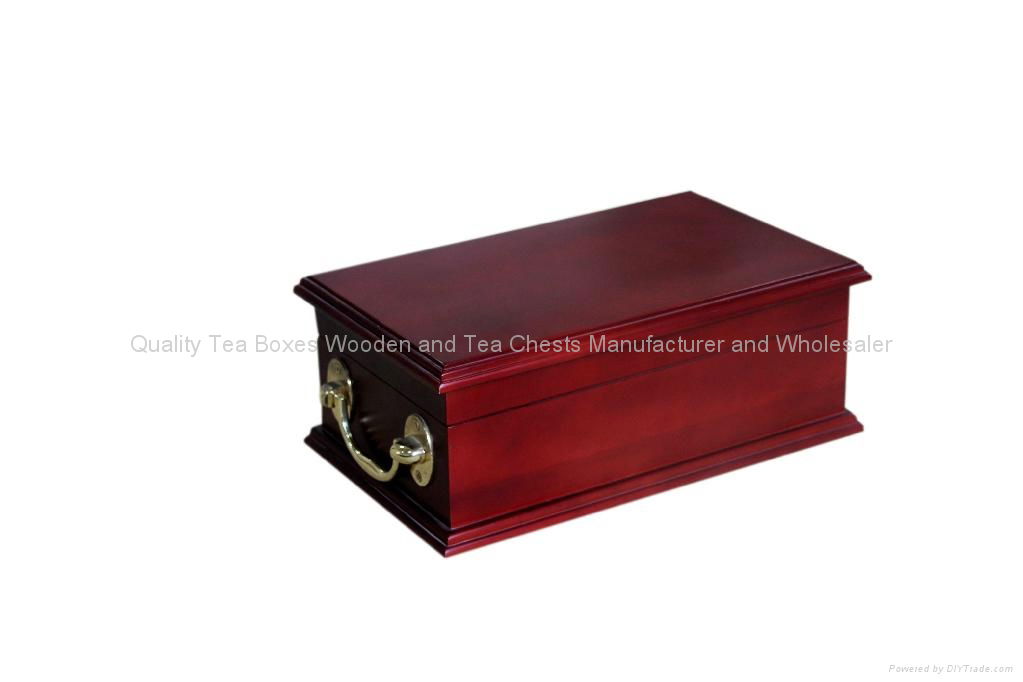 Felt Lined Compartment Tea Chest Wooden 2