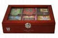 Rich Cherry Finished Wooden Tea Packaging Boxes with Glass Window 1