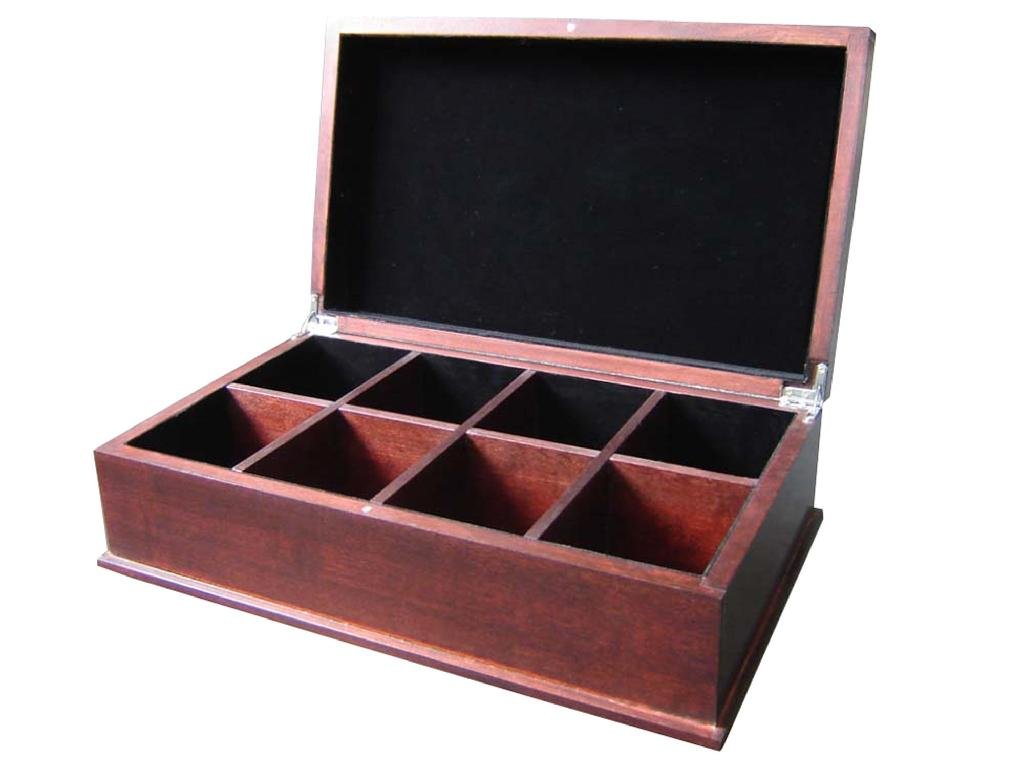 Black Wiped Wooden Tea Chest Box and Display Holder 1