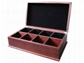 Black Wiped Wooden Tea Chest Box and