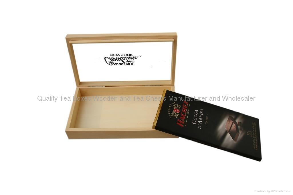 Finest Chocolate Wooden Packaging Box with Glass Window 2