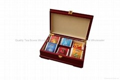 Rich Mahogany Compartment Wooden Tea Gift Packaging Storage Boxes and Display