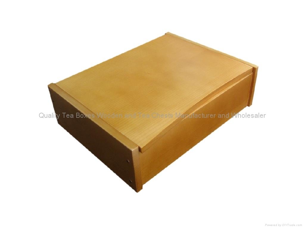 Light Brown Finished Wooden Tea Box With Six Compartments 4