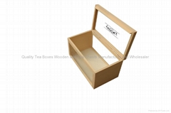 Handmade Wooden Tea Boxes with Clear Top