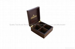 Luxurious and Exclusive Dark Wood Finshed Twinings Tea Caddy