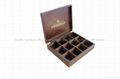 Handcrafted Dark Wood Finished Compartment Tea Storage Display Boxes