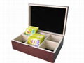 Rich Cherry Finished Wood Tea Box 2