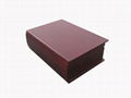 Rich Mahogany Book Shaped Wooden Tea Chest 2