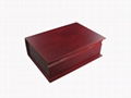 Rich Mahogany Book Shaped Wooden Tea Chest 3