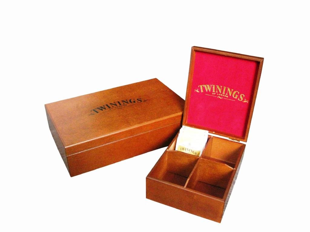 Brown Twinings Wooden Tea Compartment Boxes