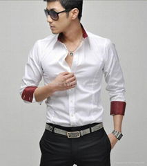 new fashion popular men's long sleeve fit business shirt