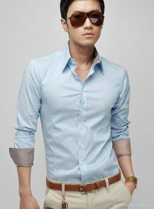 new fashion popular men's long sleeve fit business shirt  3