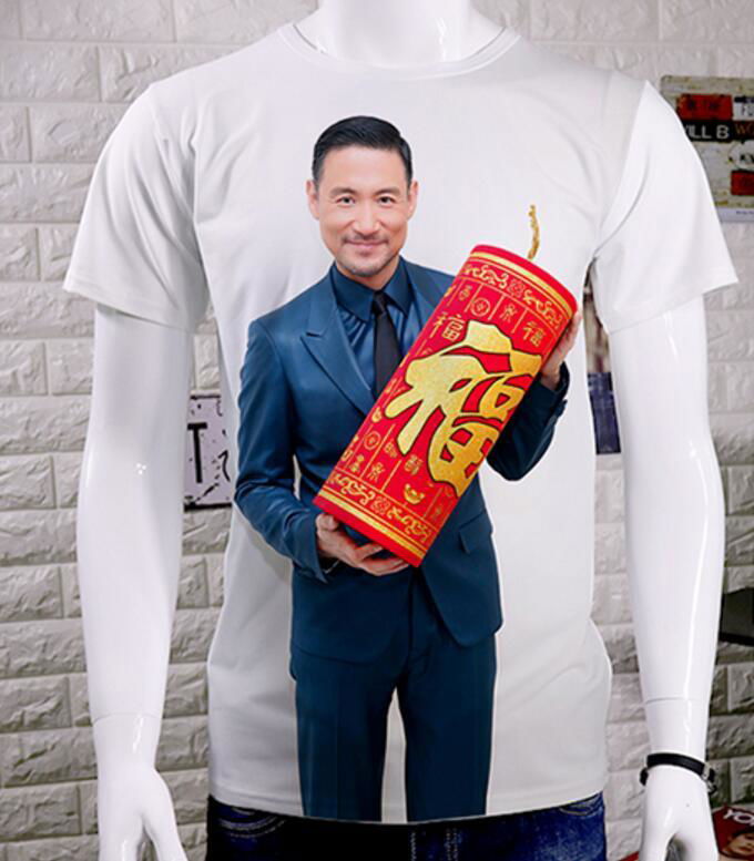 custom men's short sleeve o-neck 3D printing cotton t shirt 2