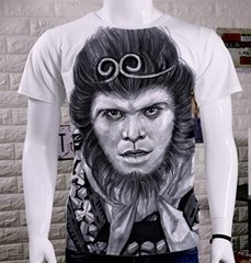 custom men's short sleeve o-neck 3D printing cotton t shirt
