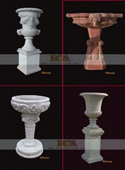 MARBLE CARVING-FOLOWER POT SERIES-HIGH FLOWERPOT