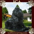Black marble lion 2