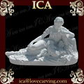 Hand carved white marble angel statues