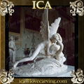 Hand carved white marble angel statues