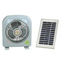 Solar Oscillating Rechargeable Table Fan with LED Lights and Energy-saving Motor 1