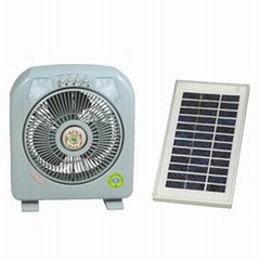 Solar Oscillating Rechargeable Table Fan with LED Lights and Energy-saving Motor