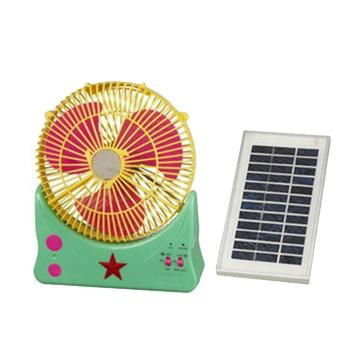 9 Inches Multifunction Solar-powered Cooling Fan with LED Light, Solar Panel and