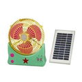 9 Inches Multifunction Solar-powered Cooling Fan with LED Light, Solar Panel and