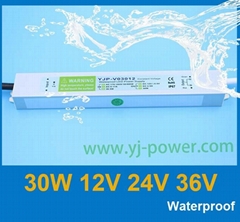  30W Waterproof LED Power Supply,Led driver for LED Strips Constant Voltage