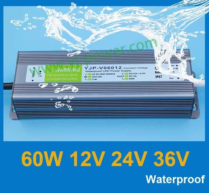 waterproof led power supply 60W 12v 5a 1