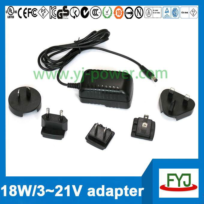 Interchangeable plug usb charger 5v 7v 9v 12v 3