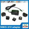 Interchangeable plug usb charger 5v 7v 9v 12v 3