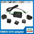 Interchangeable plug usb charger 5v 7v 9v 12v