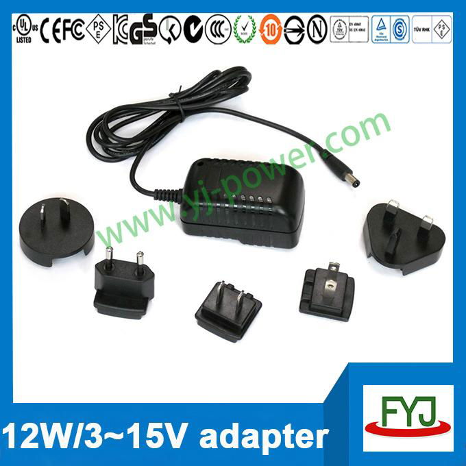 30v 21v 19v 15v 5v 7v 9v 12v ac dc switching interchangeable plug power supply w 2