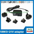 30v 21v 19v 15v 5v 7v 9v 12v ac dc switching interchangeable plug power supply w 4