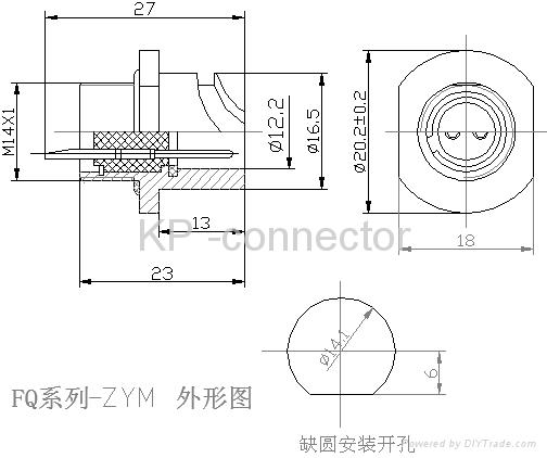 FQ14-9圓形螺母固定式插座 2